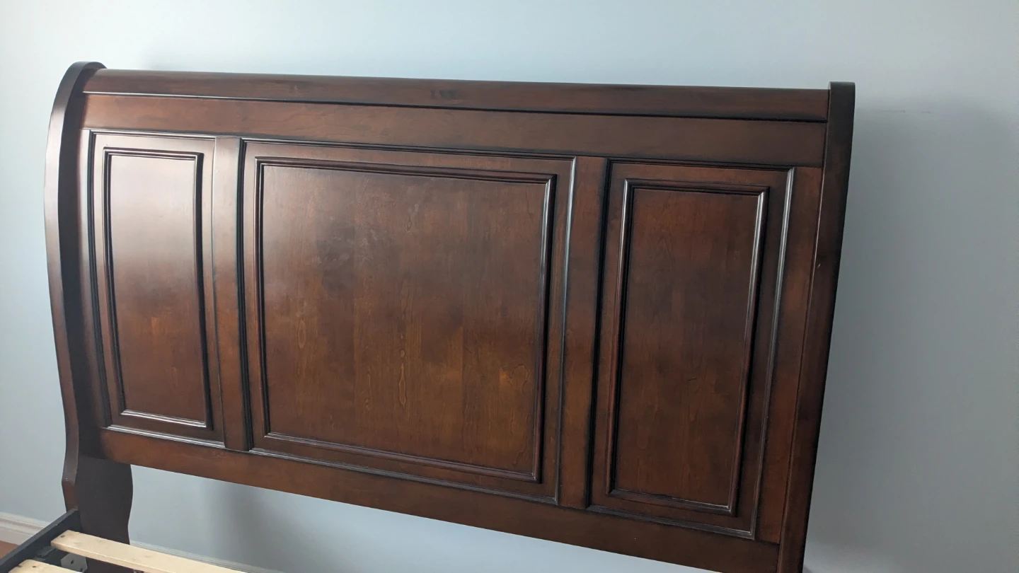 Dark Brown Sleigh Bed Frame with Drawers - photo 2