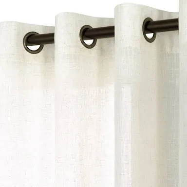 52x96"(x2) | Bronze Grommet Linen Sheer Curtains | Koufall