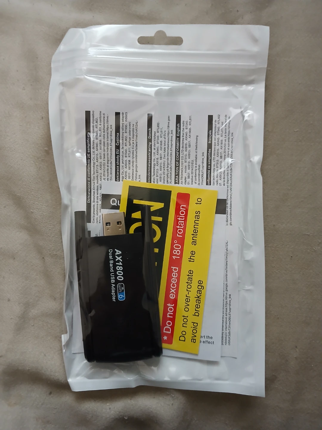 AX1800 Dual Band WiFi 6 USB Adapter