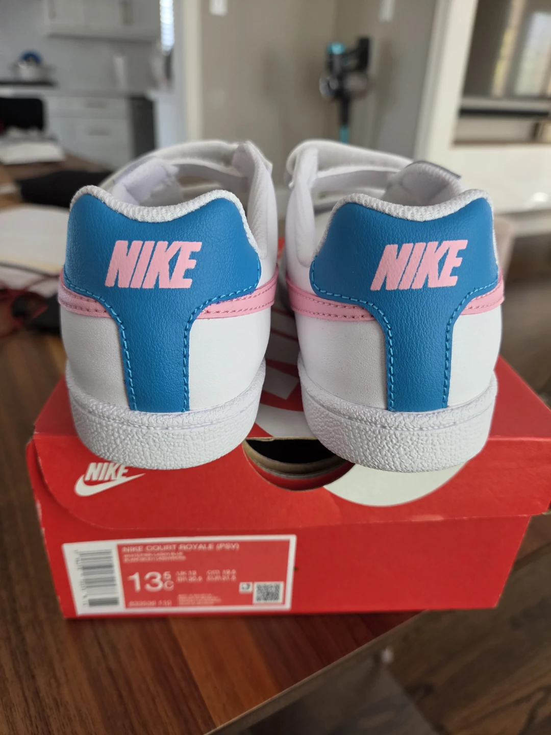 Nike Court Royale PSV Toddler Shoes White Pink Blue Size 13.5C - photo 2