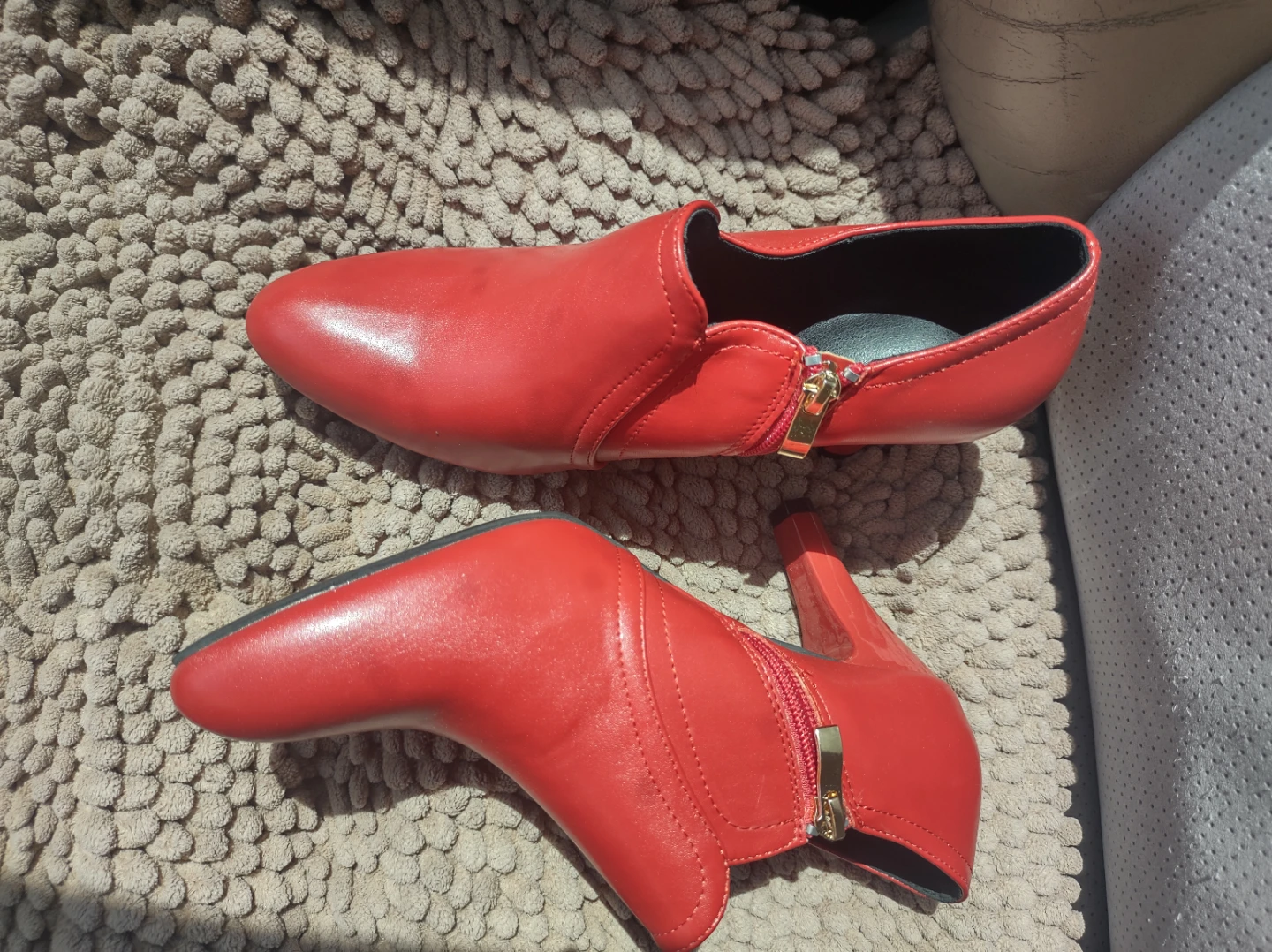 Red Ankle Boots Size 38