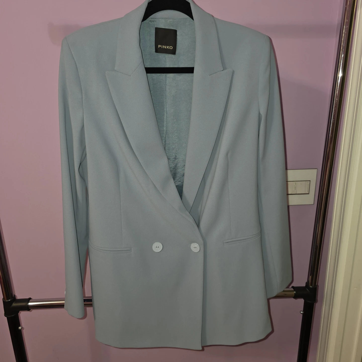 Pinko Double-Breasted Blazer - Light Blue size 42 - photo 2