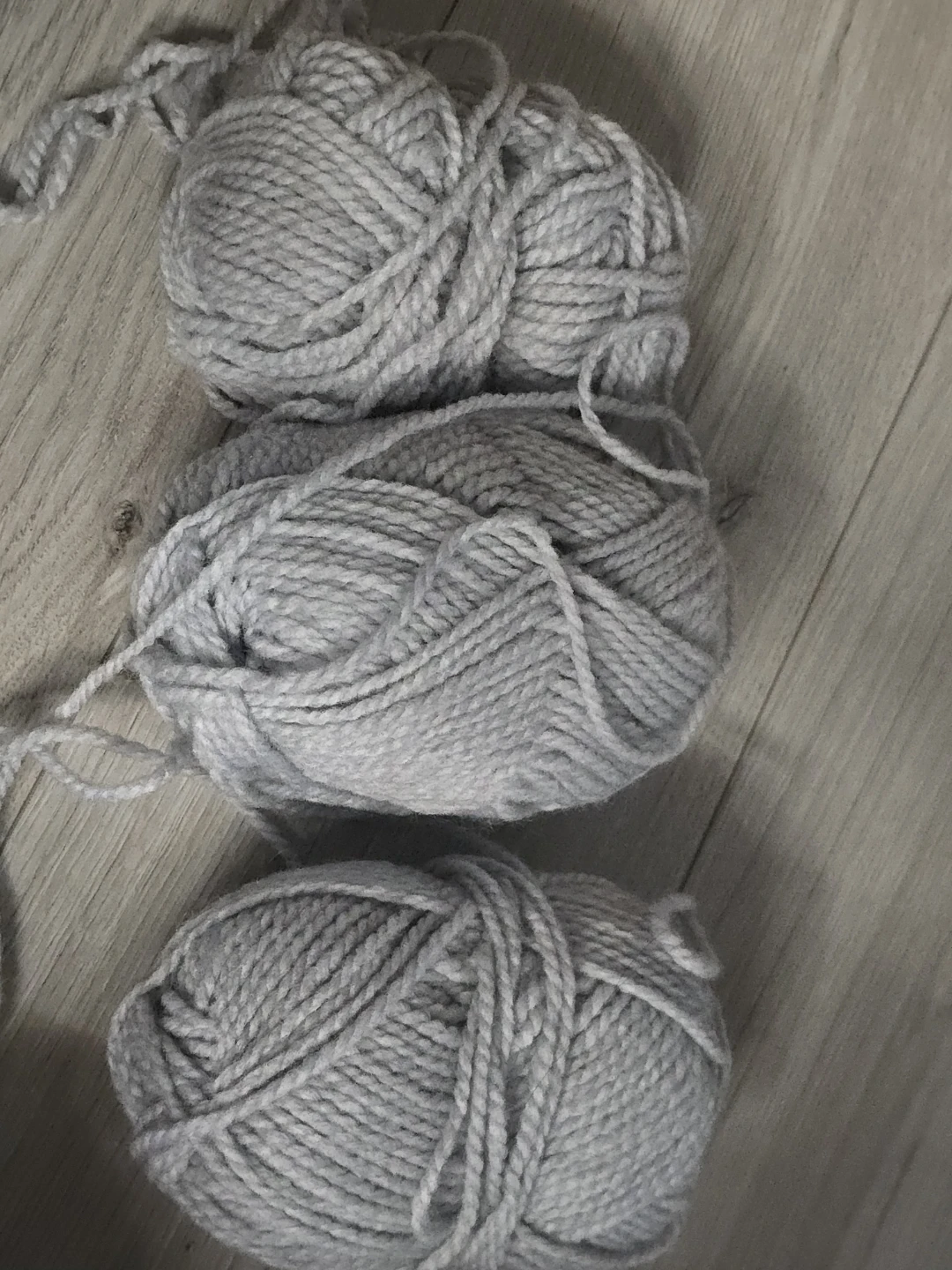 3 Skeins of Grey Yarn