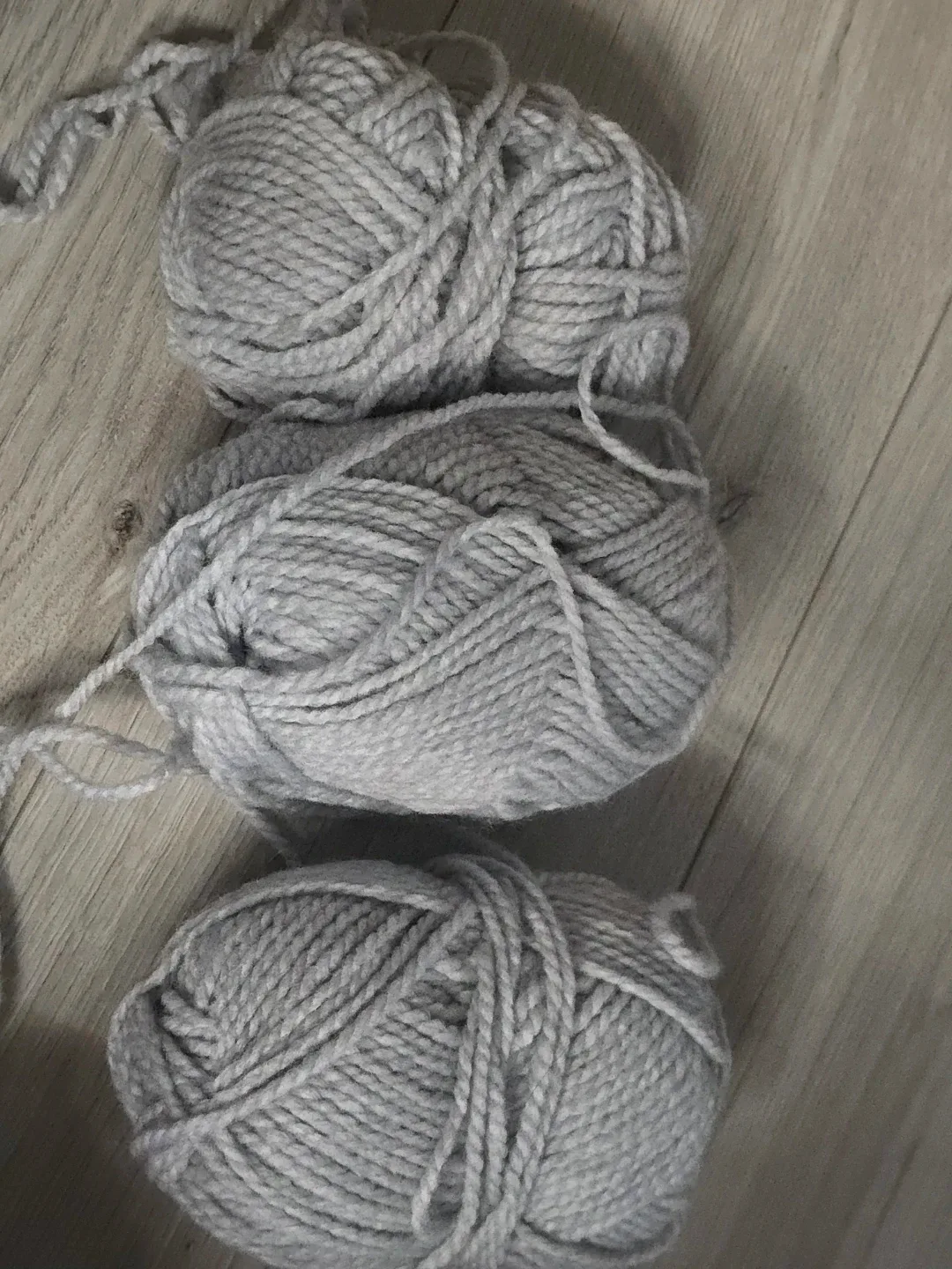 3 Skeins of Grey Yarn