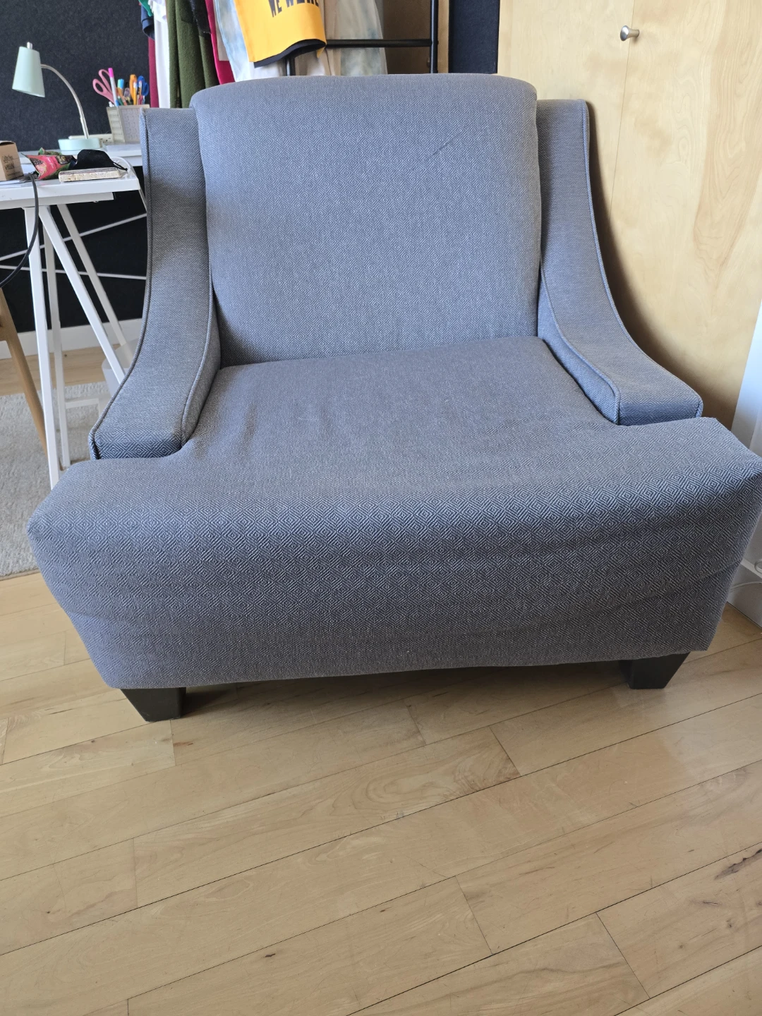 Grey Upholstered Accent Chair