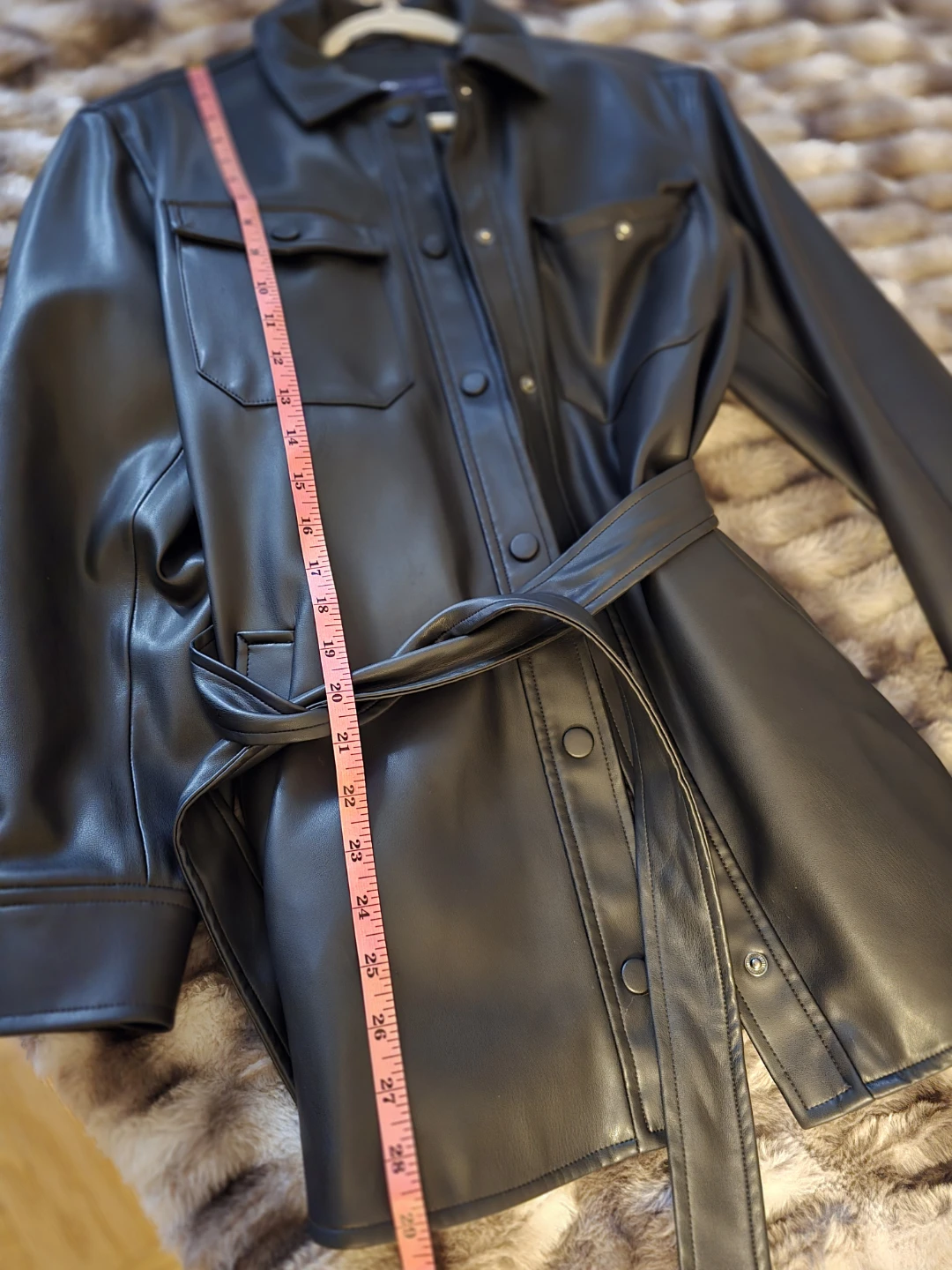 M&S Collection Black Faux Leather Shirt Dress - photo 3