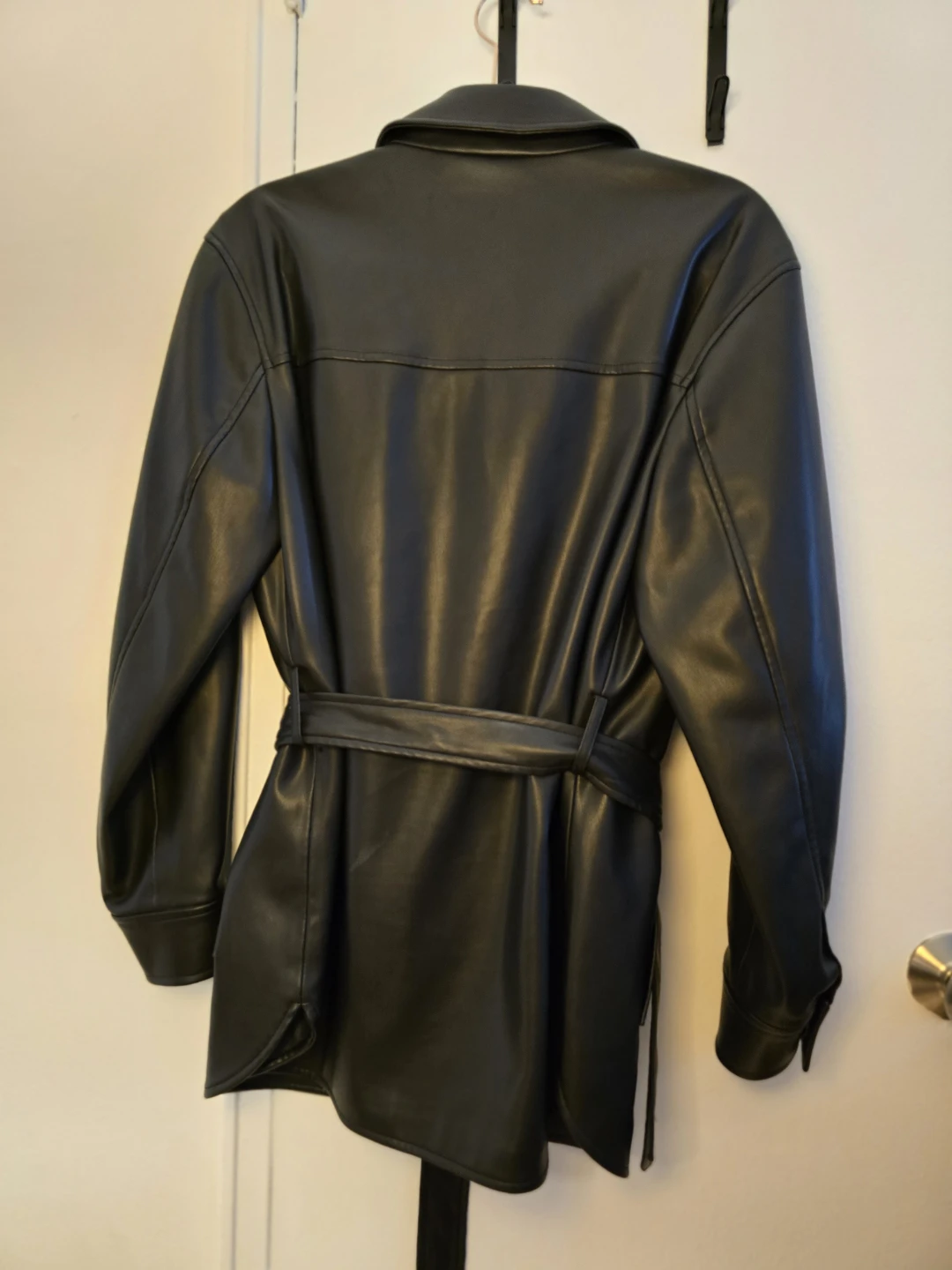 M&S Collection Black Faux Leather Shirt Dress - photo 5
