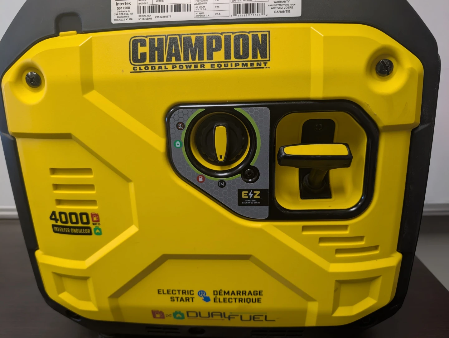 Champion 4000W Dual Fuel Inverter Generator