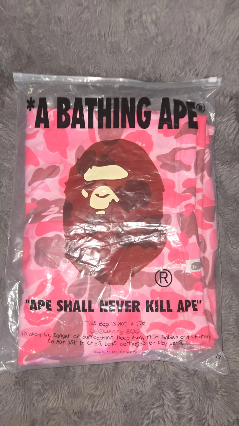 A Bathing Ape Pink and Red Camo Shorts