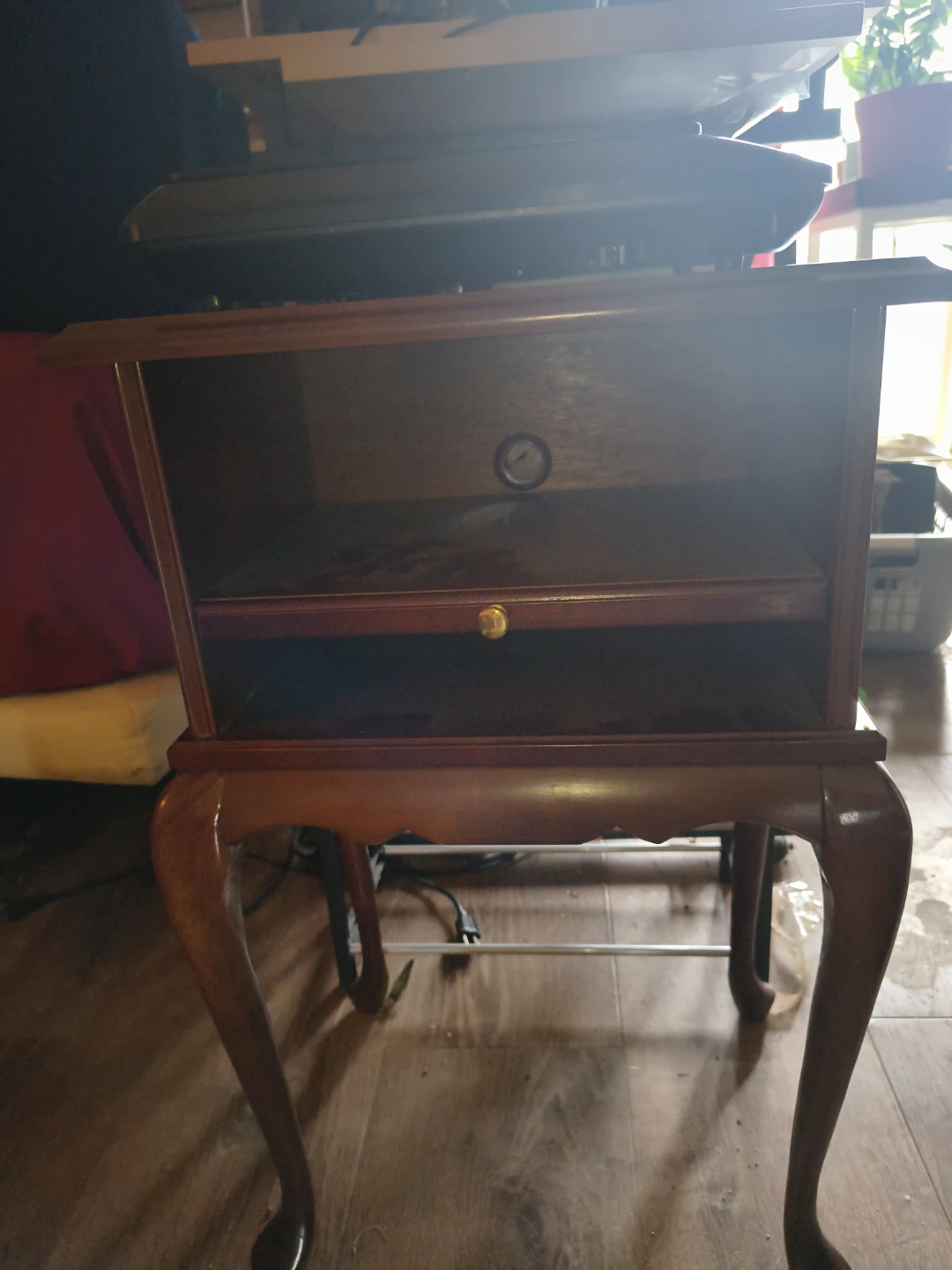 Vintage Wood Side Table with Drawer