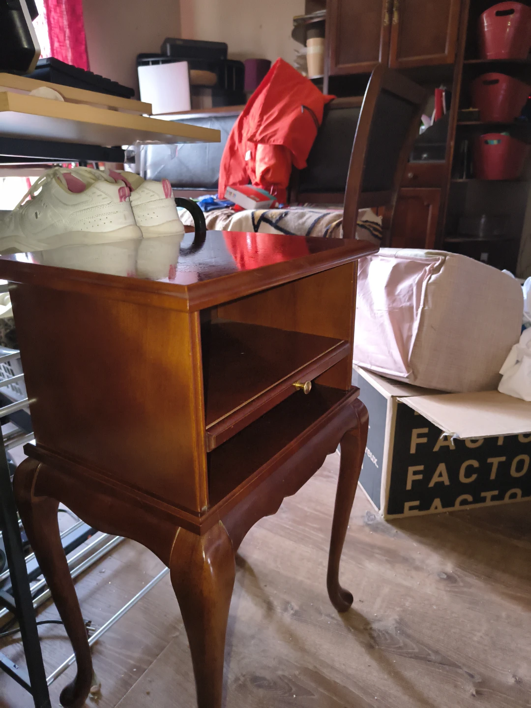 Vintage Wood Side Table with Drawer - photo 2