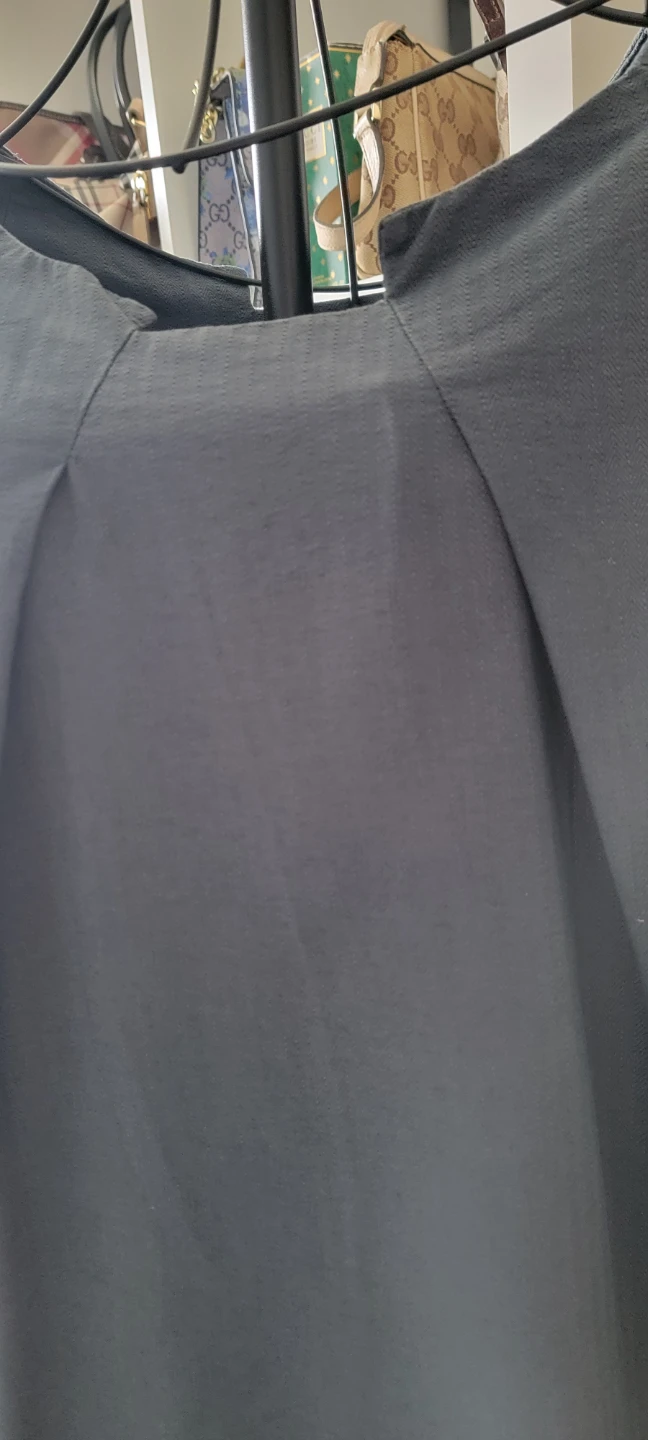 Simon Chang Grey Linen Blend Dress with Pockets - photo 3