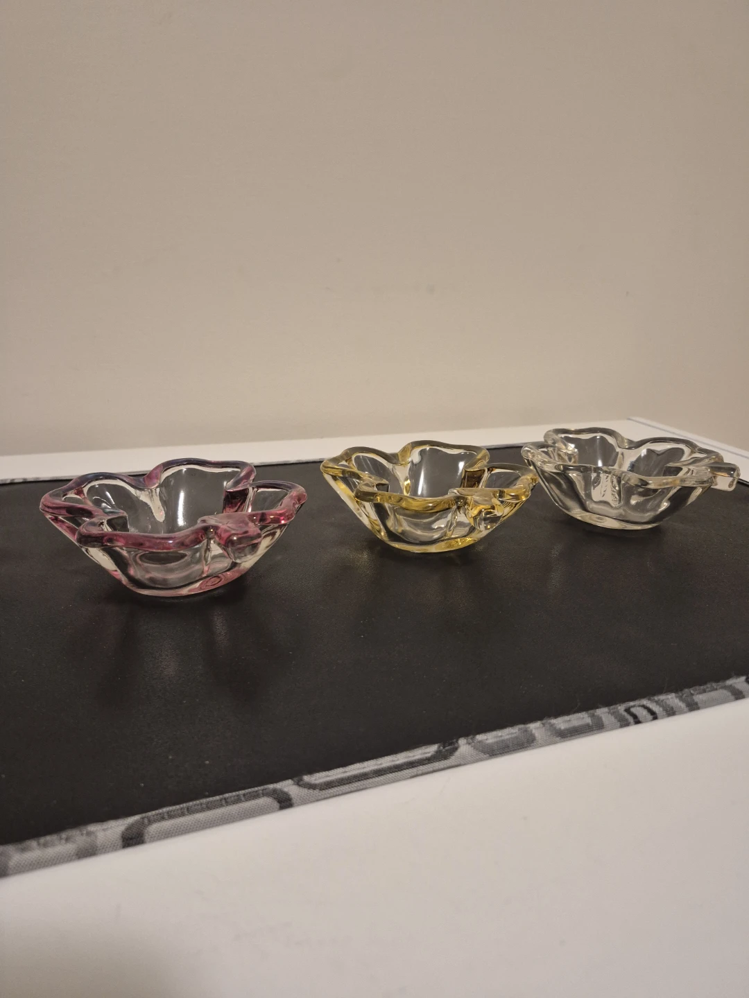 Set of 3 Candle Glass Dish Trays - photo 2