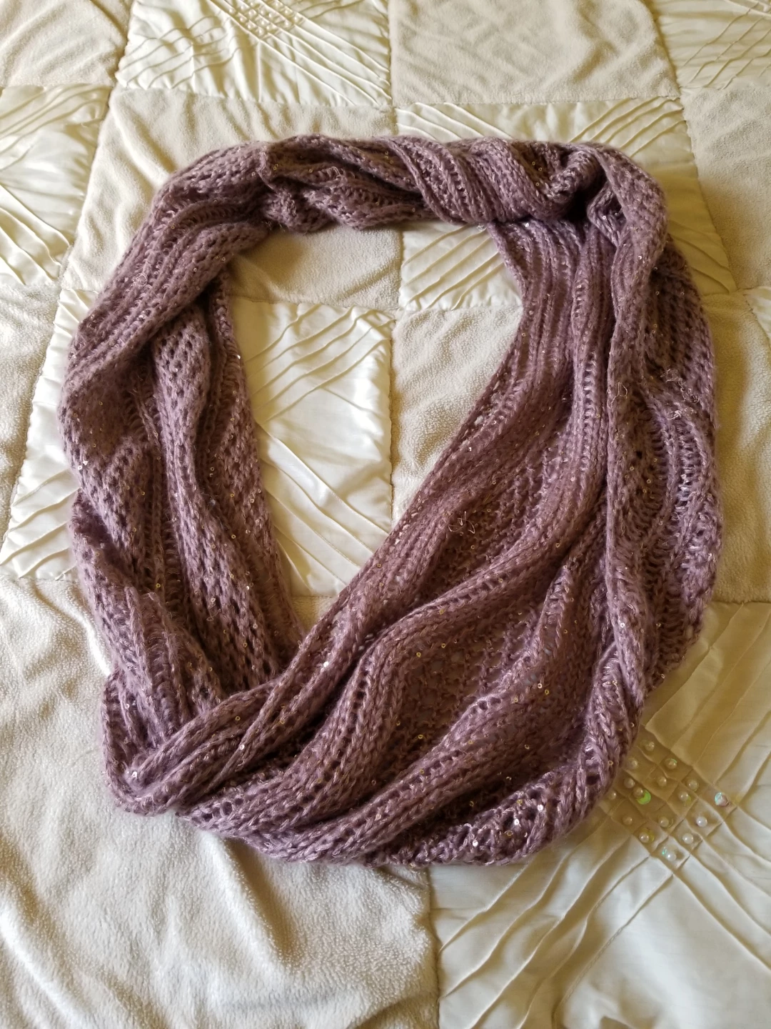 Women's Sequin Knit Infinity Scarf