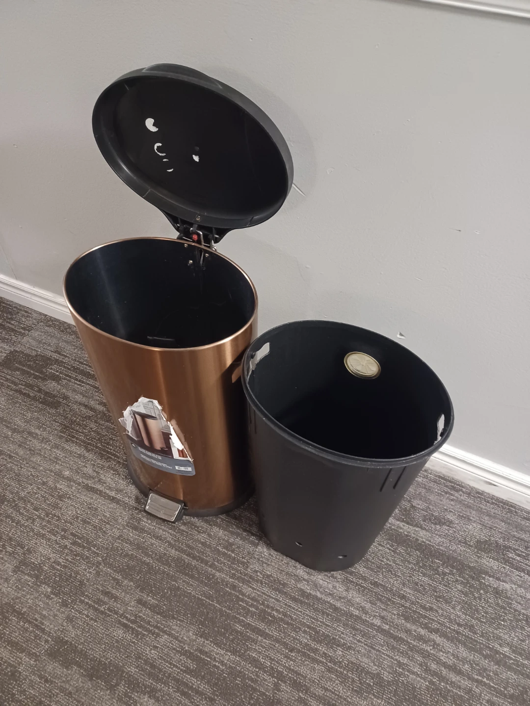 Rose Gold Stainless Steel Step Trash Can