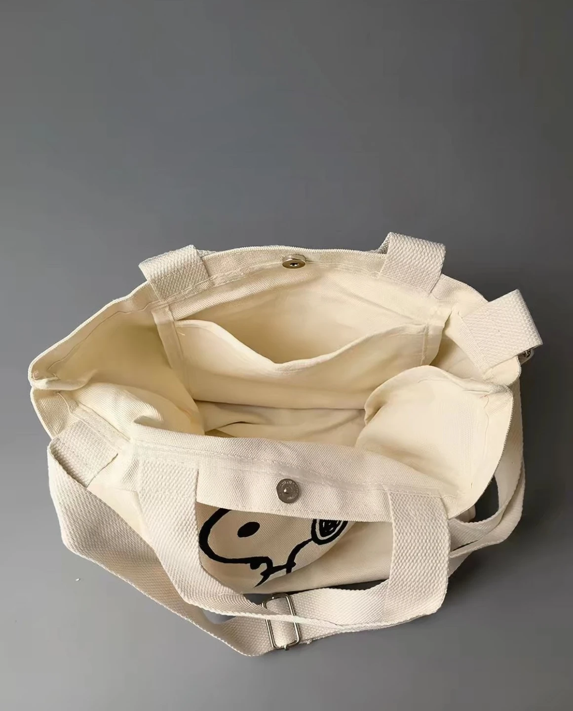 New Cream Canvas Snoopy Tote Bag - photo 3