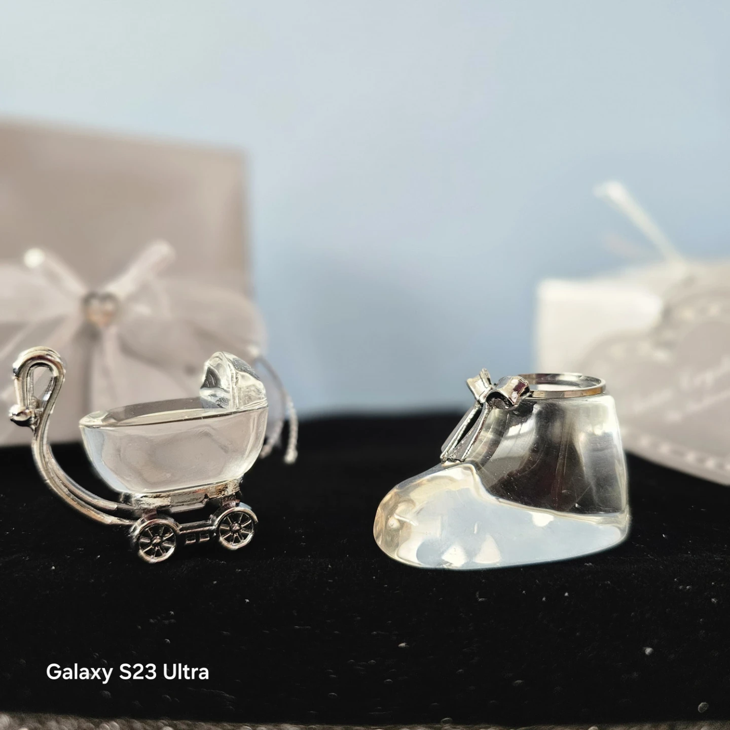 Crystal Baby Carriage & Bootie Figurines - photo 2