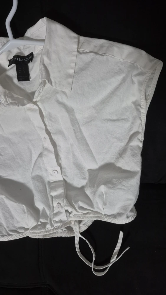 White Collared Crop Top. Size S