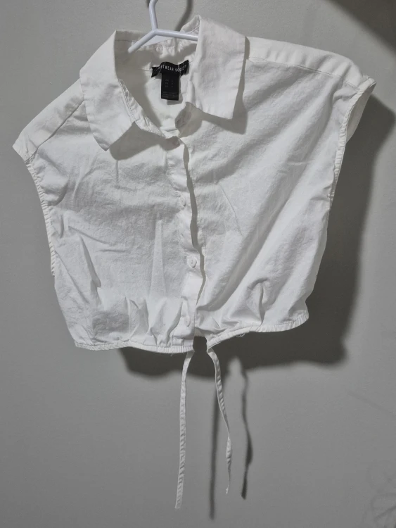 White Collared Crop Top. Size S - photo 2