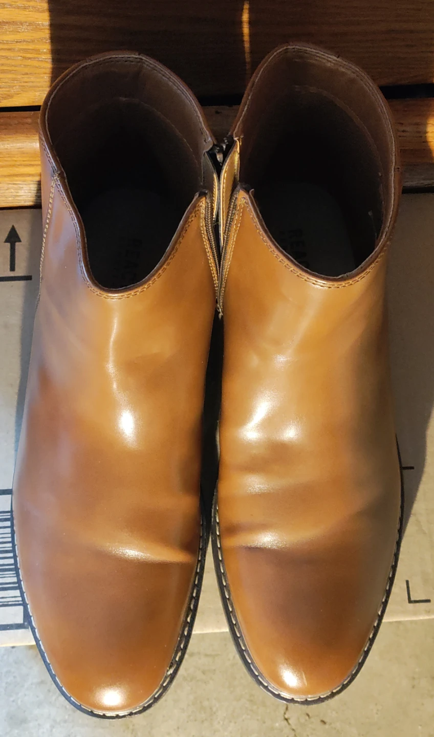 Reaction Kenneth Cole Brown Leather Zip Ankle Boots Size 9