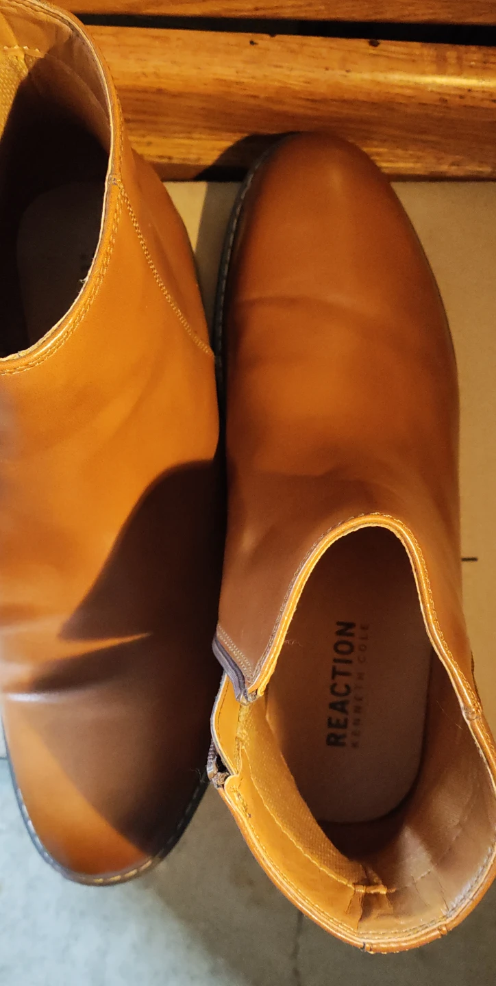 Reaction Kenneth Cole Brown Leather Zip Ankle Boots Size 9 - photo 4