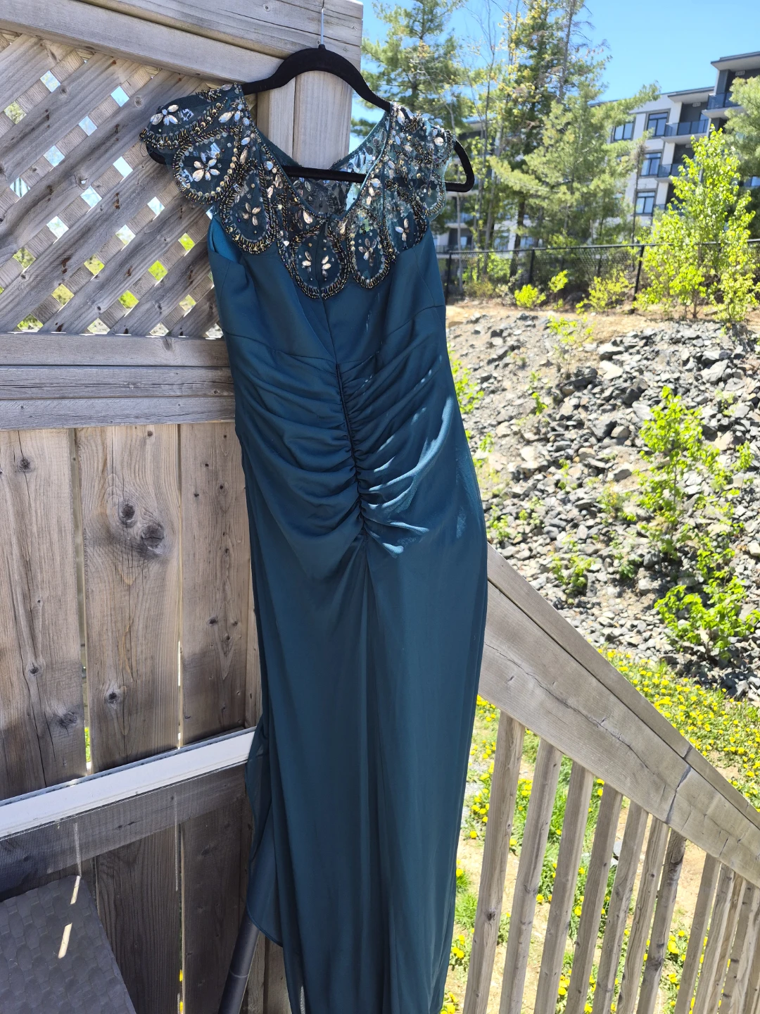 Xscape Embellished Neckline Ruched Gown - photo 2