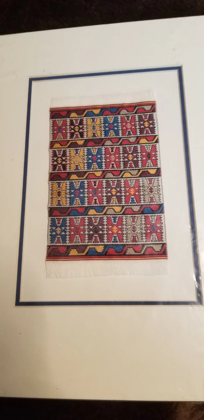 Framed Geometric Textile Art