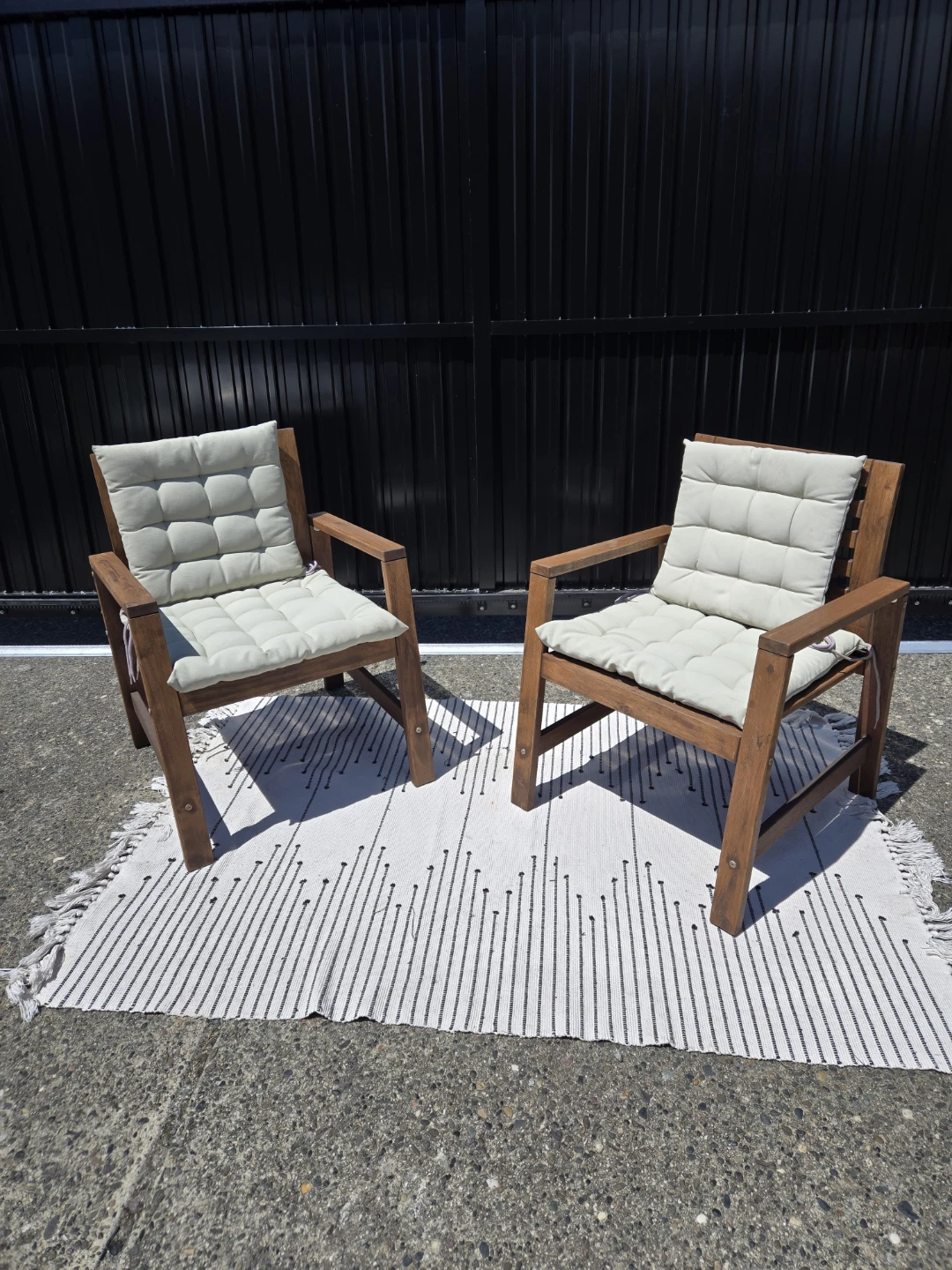 2 newly refinished ikea applaro outdoor patio chairs - photo 2