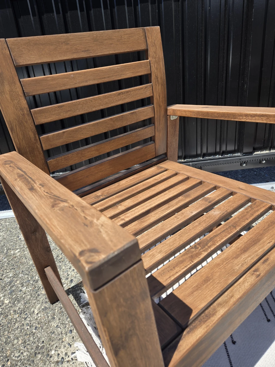 2 newly refinished ikea applaro outdoor patio chairs - photo 5
