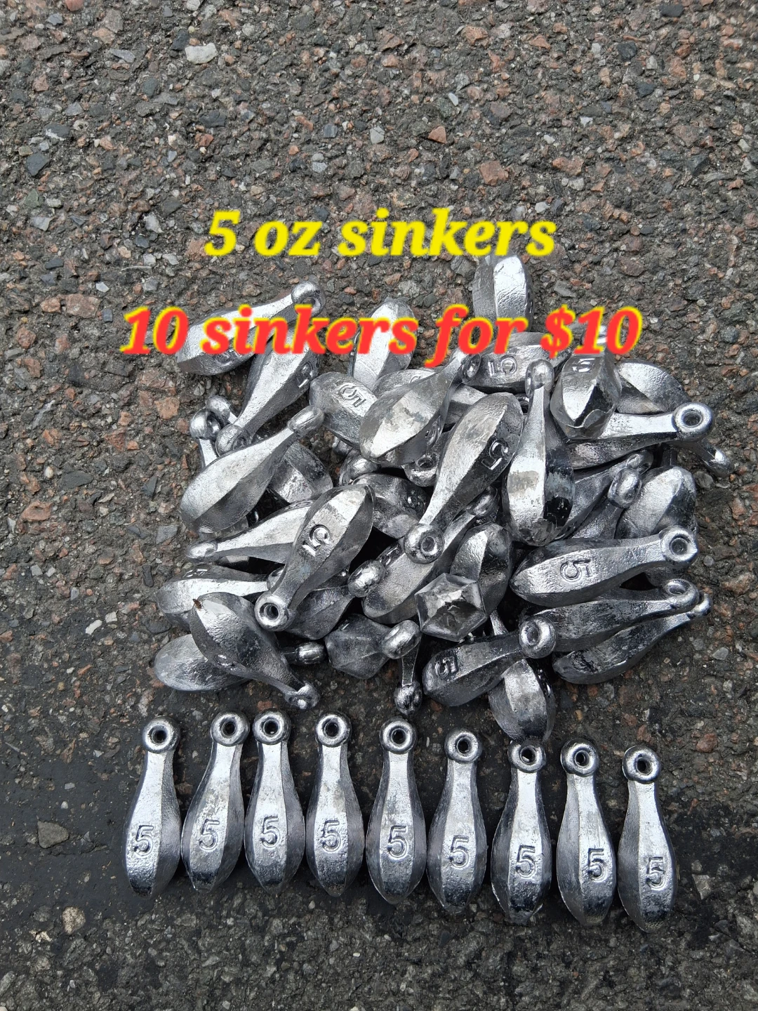 10 x 5 oz Fishing Sinkers