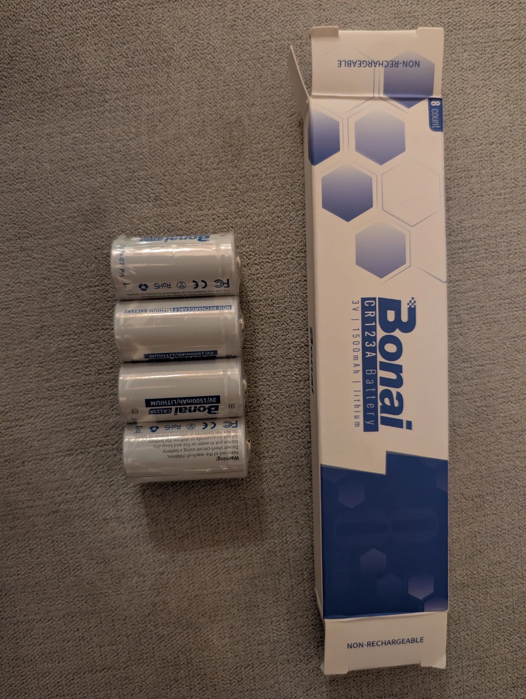 Bonai CR123A Lithium Batteries (x4)