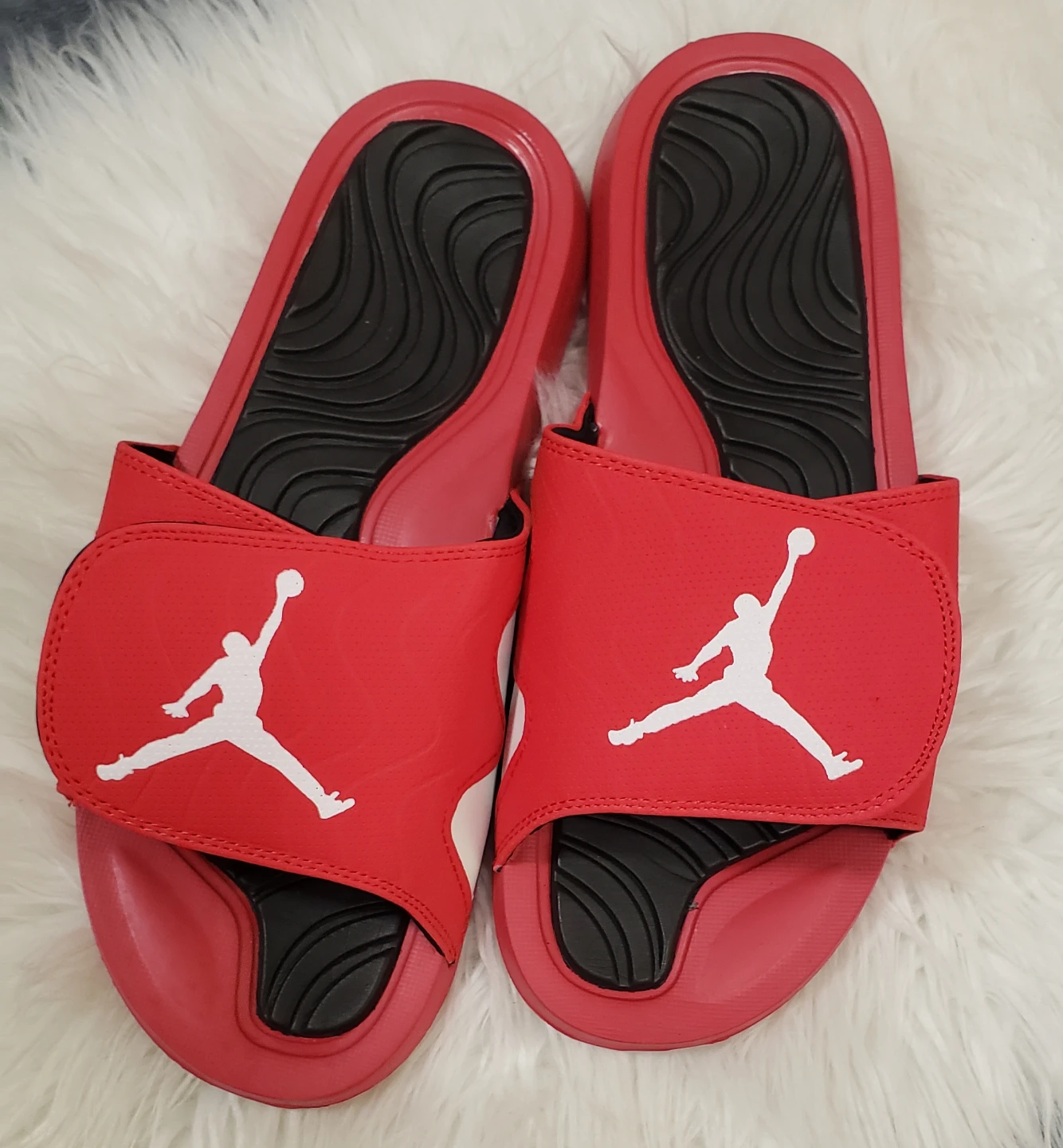 Brand new Jordan Summer Flip flops Red Black - photo 2