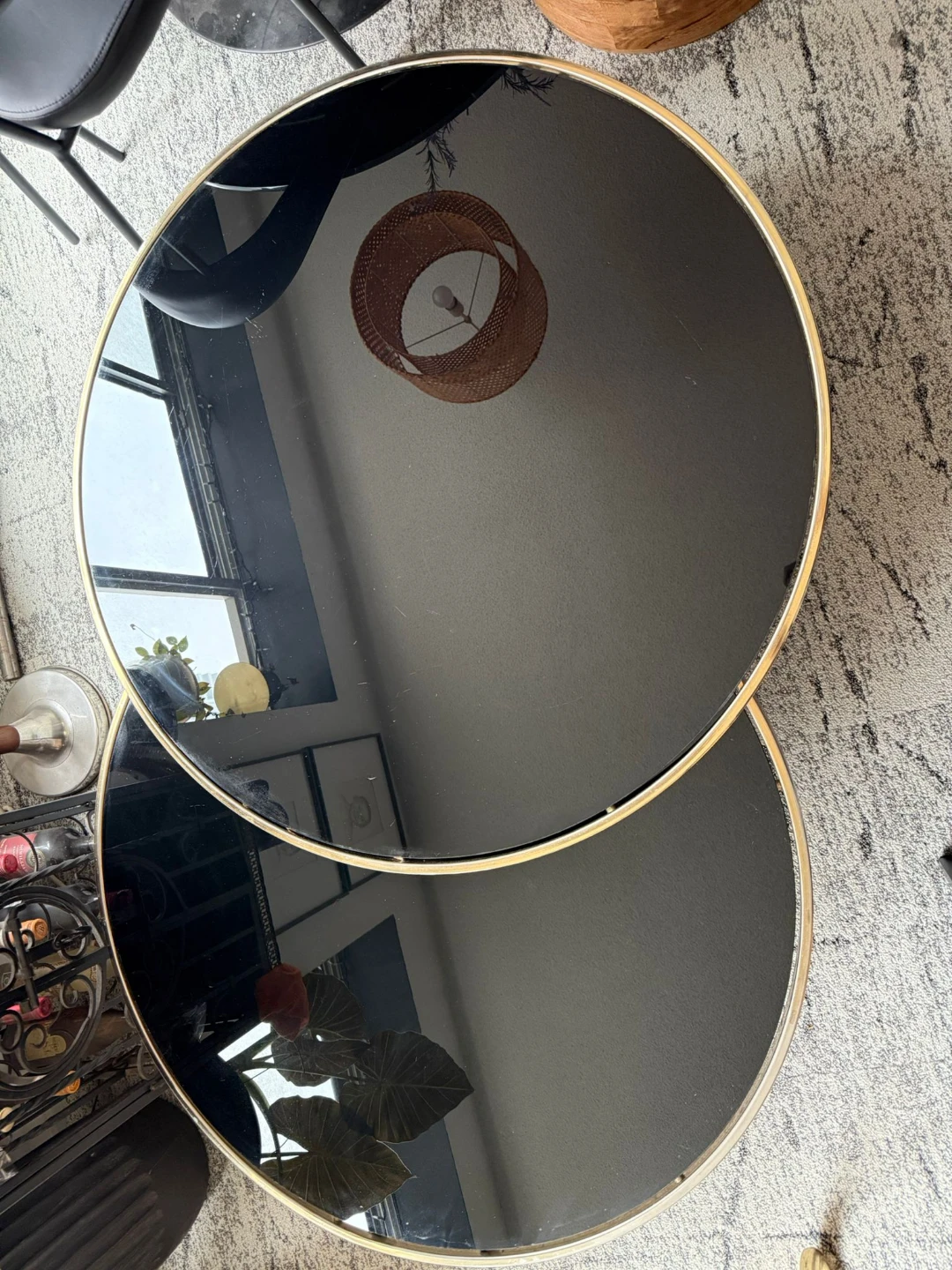 McM  Milo Baughman Brass and Glass Swivel Coffee Table - photo 3