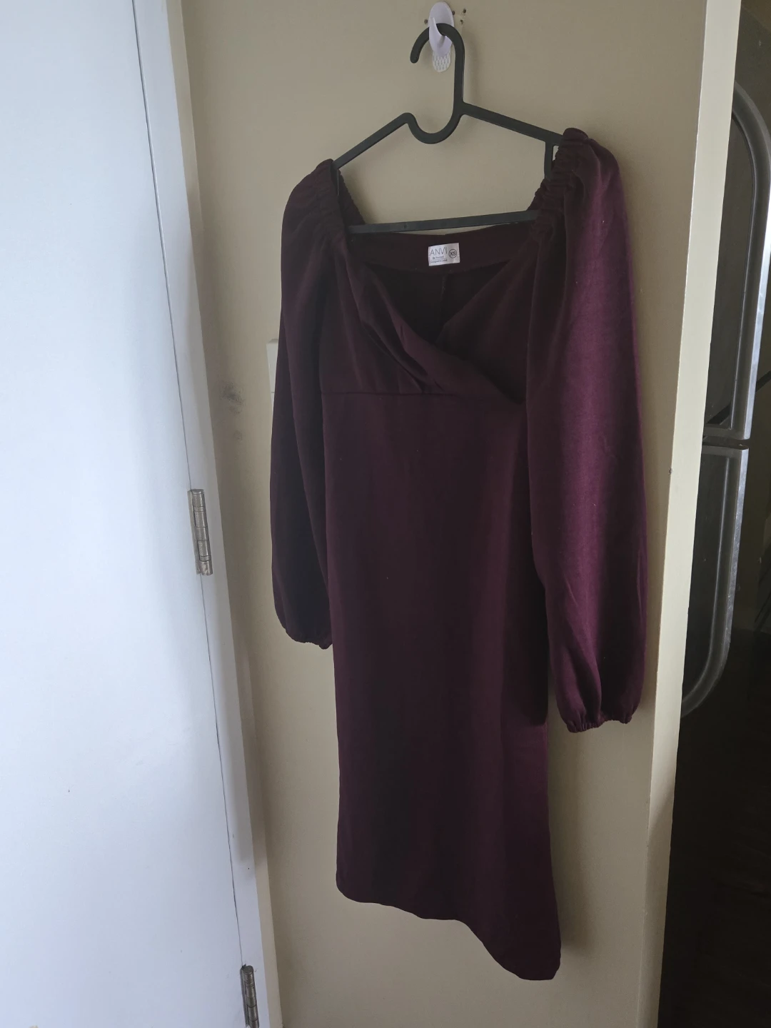 Burgundy long sleeve dress