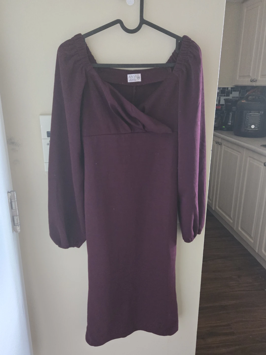 Burgundy long sleeve dress - photo 2