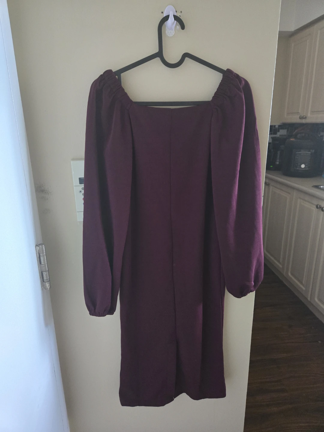 Burgundy long sleeve dress - photo 3