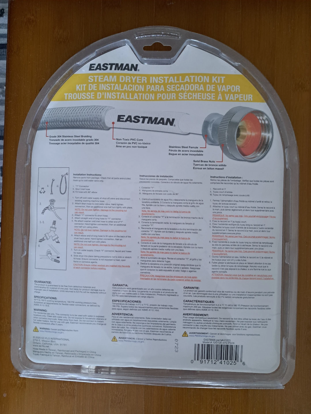 Eastman Universal Steam Dryer Installation Kit - 6' / 1.8m - photo 2