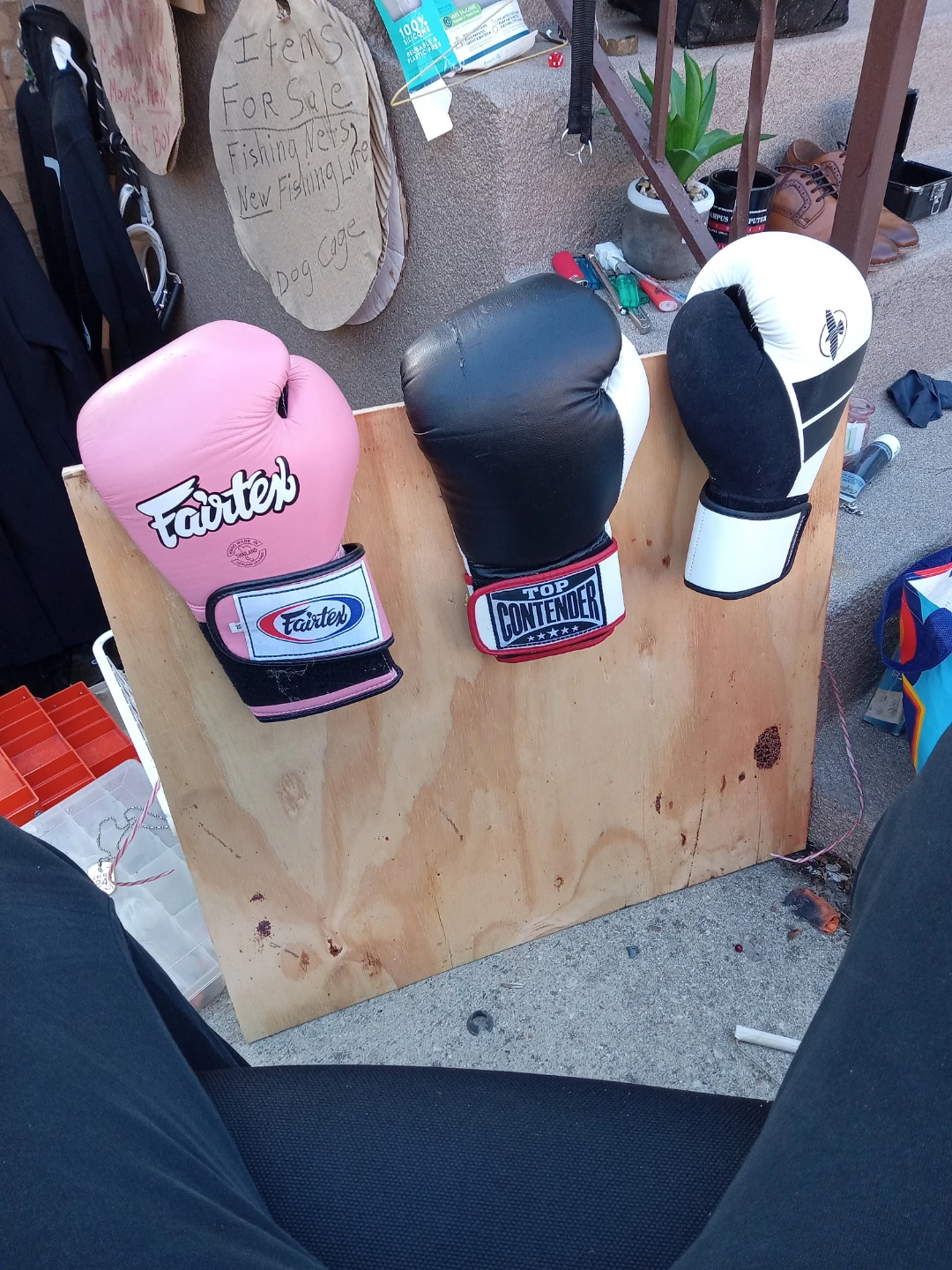 Boxing gloves for sale.  New and used.  Not free.