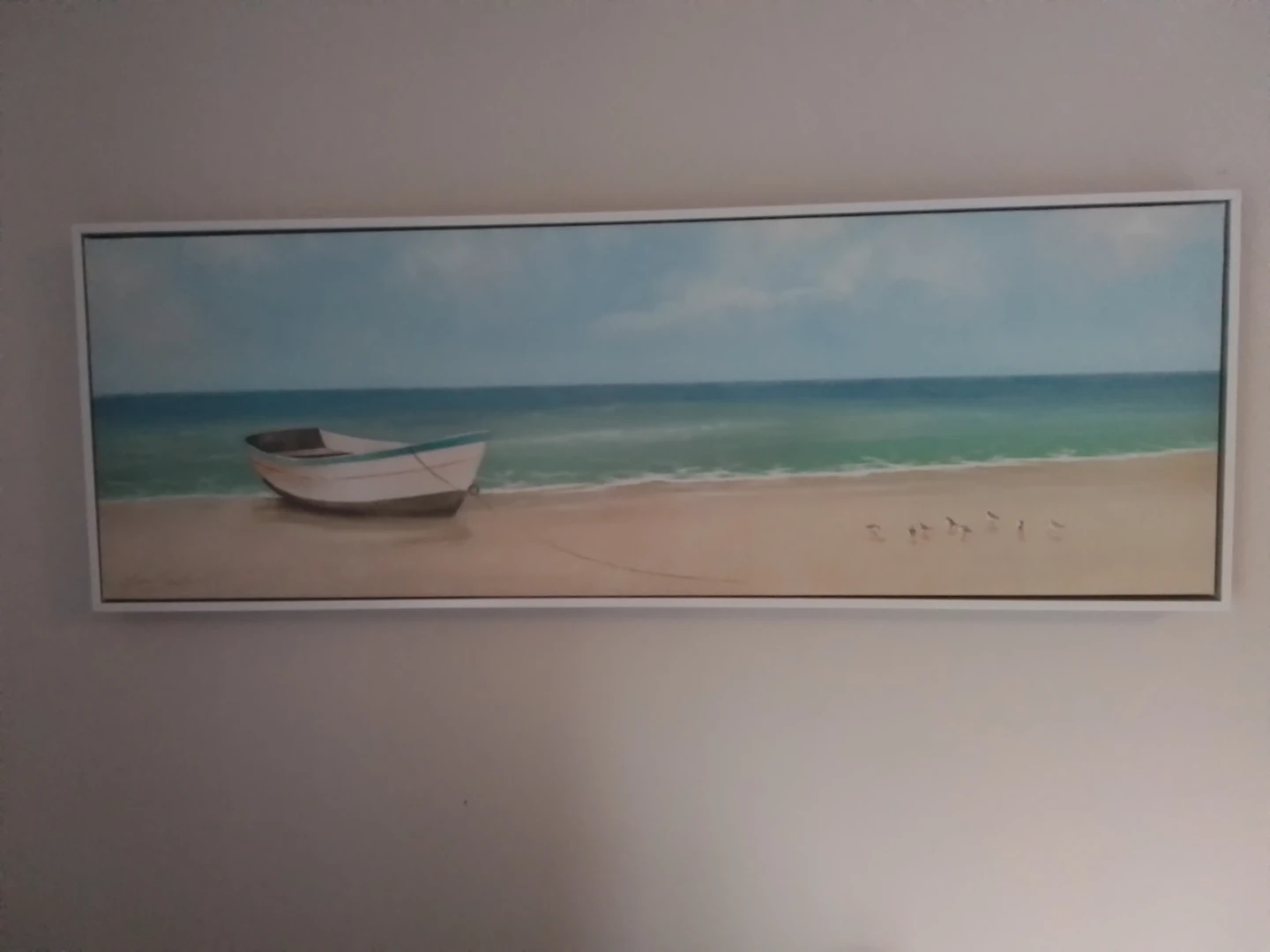Canvas Wall Art - Beach Scene with Boat