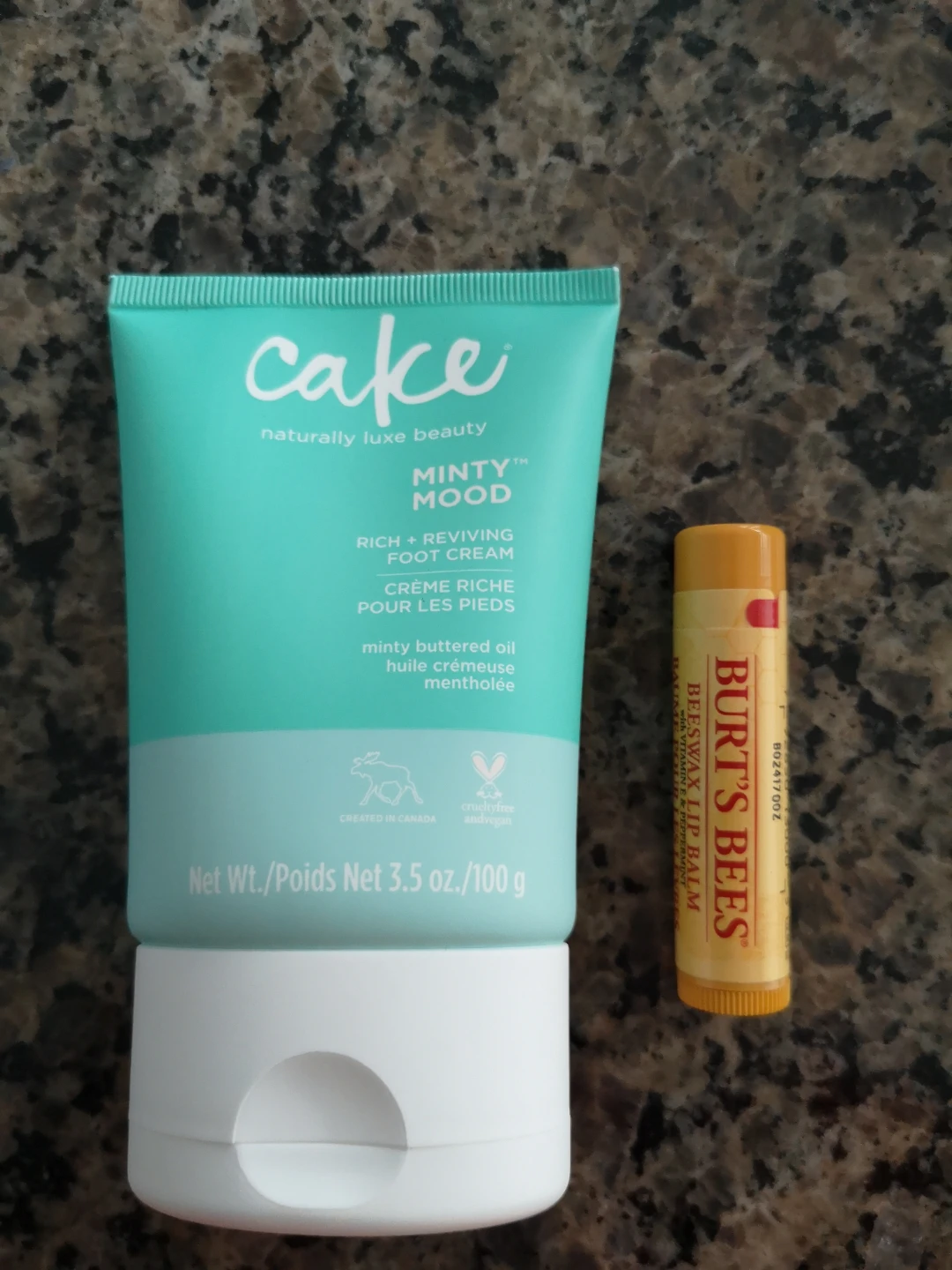 Cake Minty Mood Foot Cream and Burt's Bees Lip Balm