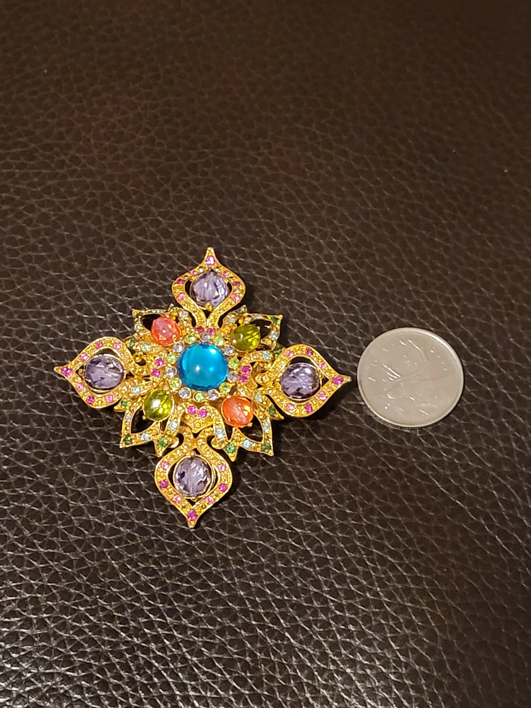 Vintage signed Joan Rivers Brooch 22K gold plated