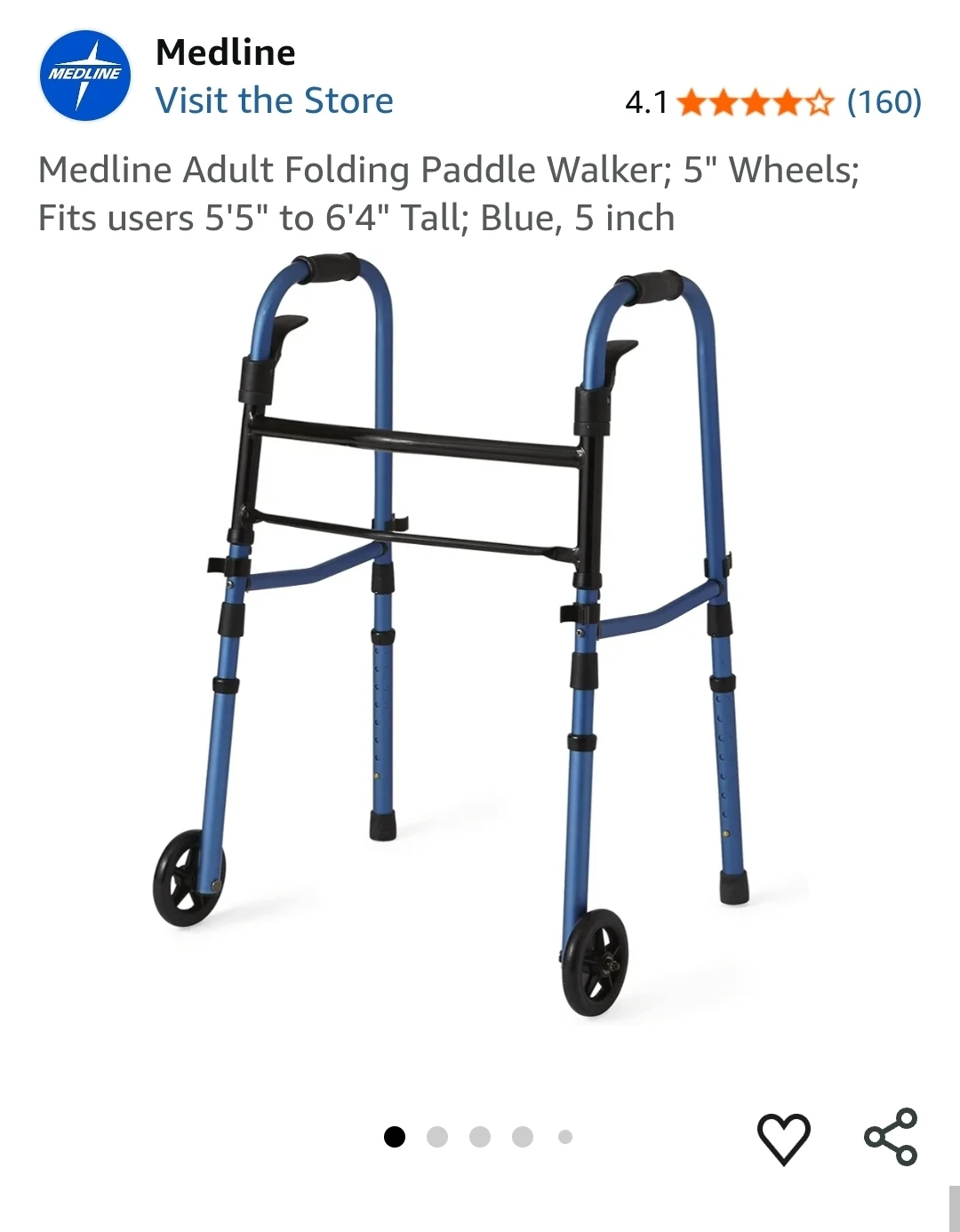 Medline Adult Folding Walker - photo 3