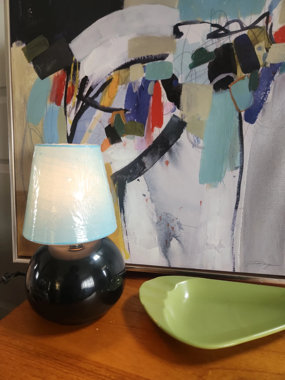 80's decor Black Orb Table Lamp, Miami vice alert - photo 4