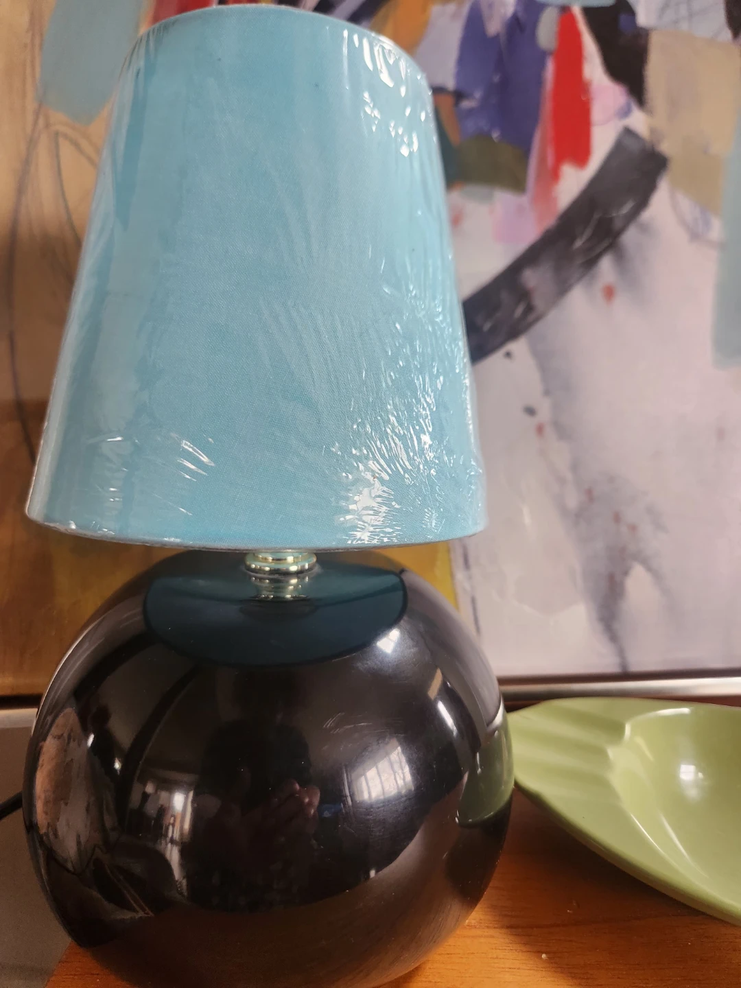 80's decor Black Orb Table Lamp, Miami vice alert - photo 5