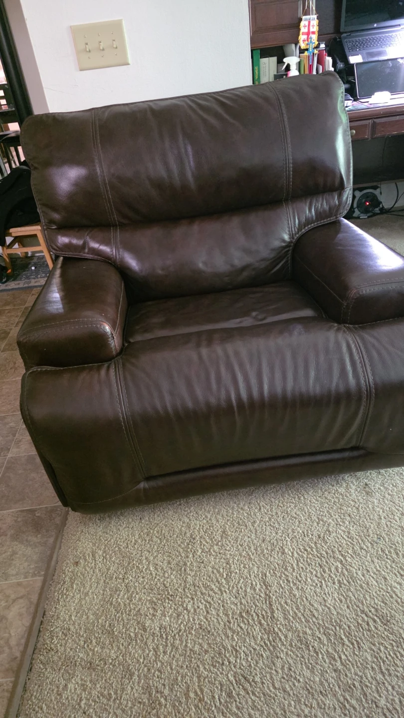 Brown Leather Recliner Armchair