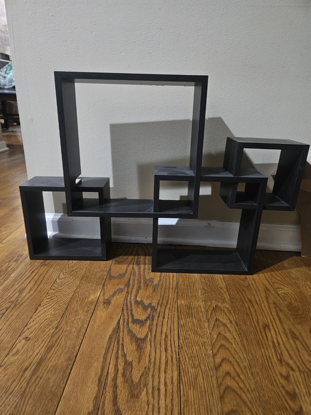 Black Modern Geometric Floating Wall Shelf