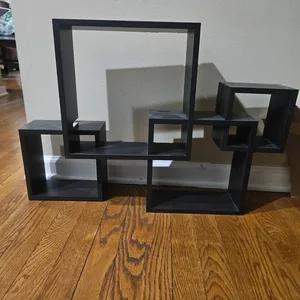Black Modern Geometric Floating Wall Shelf