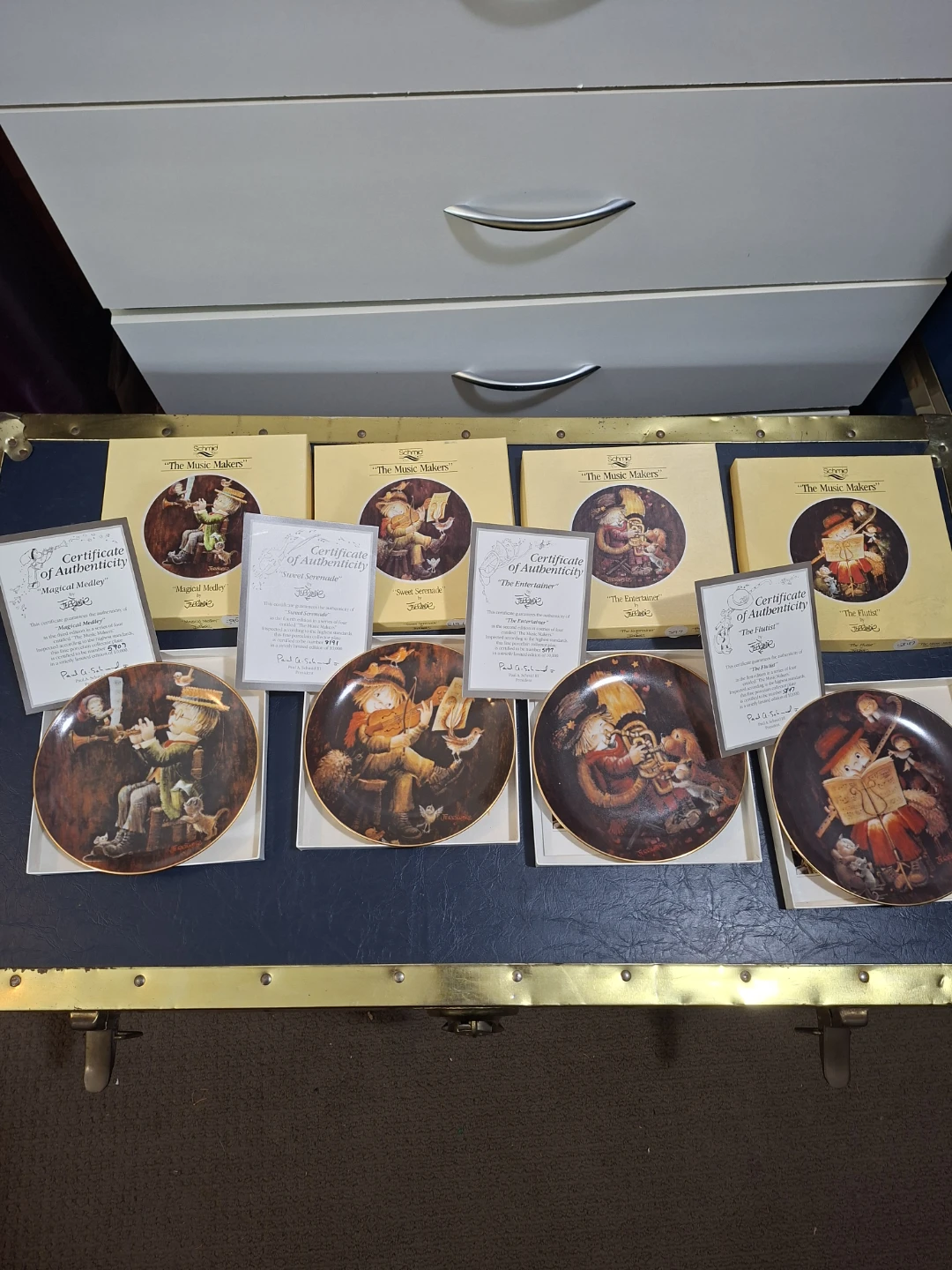 Lot of 4 Schmid The Music Makers Collector Plates by J.P. Mello
