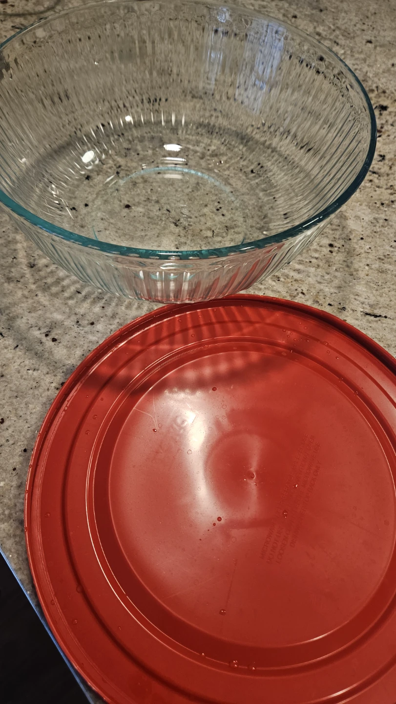 Large Pyrex Glass Mixing Bowl with Lid - photo 2