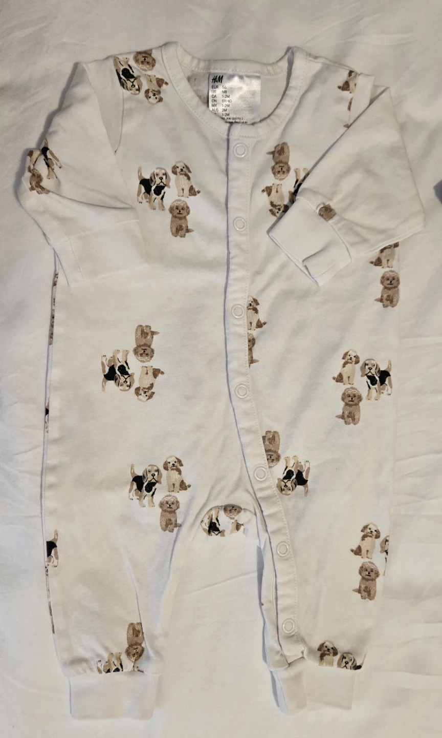 1-2 Months H&M Baby Boy Long-Sleeve Romper